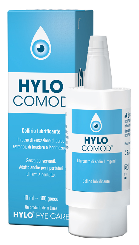 HYLO-COMOD GOCCE OCULARI IALURONATO DI SODIO 0,1%  FLACONCINO 10 ML - Apotecalab srl