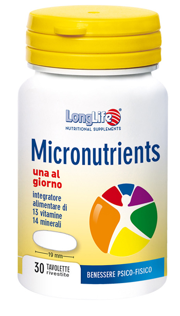 LONGLIFE MICRONUTRIENTS 30 TAVOLETTE RIVESTITE - Apotecalab srl