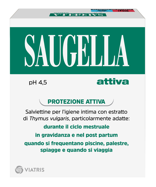 SAUGELLA ATTIVA SALVIETTINE DETERGENTI 10 BUSTINE - Apotecalab srl