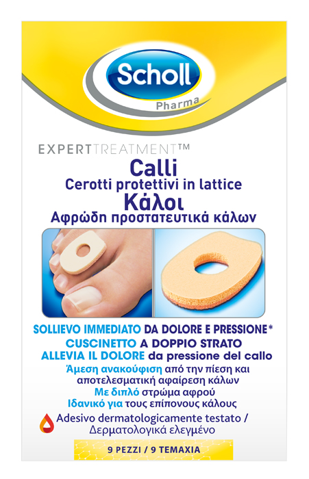 CEROTTO PROTETTIVO PER CALLI SCHOLL IN LATTICE 9 PEZZI - Apotecalab srl