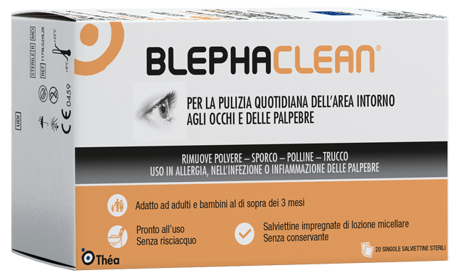 BLEPHACLEAN GARZE OCULARI STERILI A BASE DI ACIDO IALURONICO 20 PEZZI - Apotecalab srl