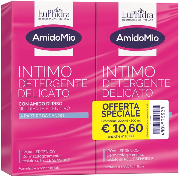 EUPHIDRA ABBINATA INTIMO DETERGENTE DELICATO 200 ML + 200 ML - Apotecalab srl