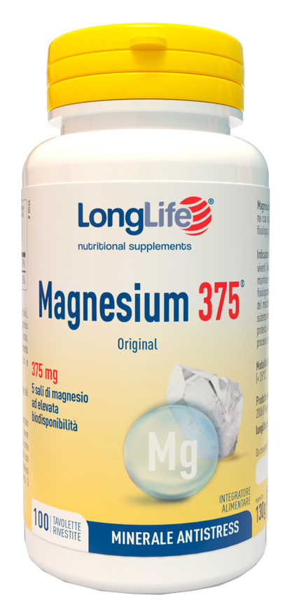 LONGLIFE MAGNESIUM 375 ORIGINAL 375 MG 100 TAVOLETTE - Apotecalab srl