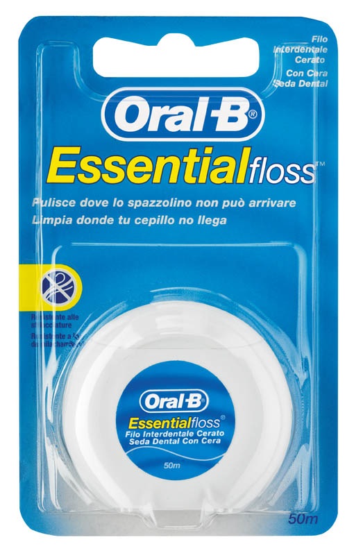 ORALB ESSENTIALFLOSS FILO INTERDENTALE CERATO 50 METRI GUSTO MENTA - Apotecalab srl
