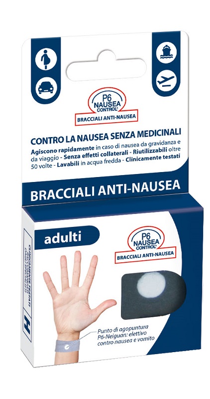 BRACCIALE ANTI NAUSEA PER ADULTI P6 NAUSEA CONTROL 2 PEZZI - Apotecalab srl