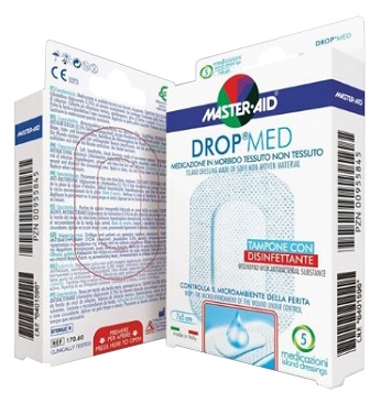 MEDICAZIONE COMPRESSA AUTOADESIVA DERMOATTIVA IPOALLERGENICA AERATA MASTER-AID DROP MED 10,5X30 3 PEZZI - Apotecalab srl