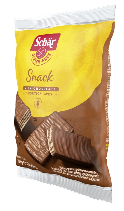 SCHAR SNACK CON CIOCCOLATO AL LATTE E NOCCIOLE 3 WAFER X 35 G - Apotecalab srl