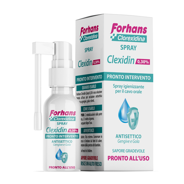 COLLUTORIO SPRAY CON CLOREXIDINA FORHANS CLEXIDIN 50ML - Apotecalab srl