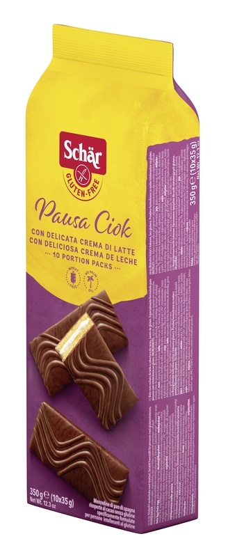SCHAR PAUSA CIOK MERENDINE DI PAN DI SPAGNA CON CREMA DI LATTE 10 PEZZI DA 35 G - Apotecalab srl
