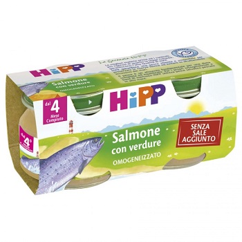 HIPP OMOGENEIZZATO SALMONE CON VERDURE 2X80 G - Apotecalab srl
