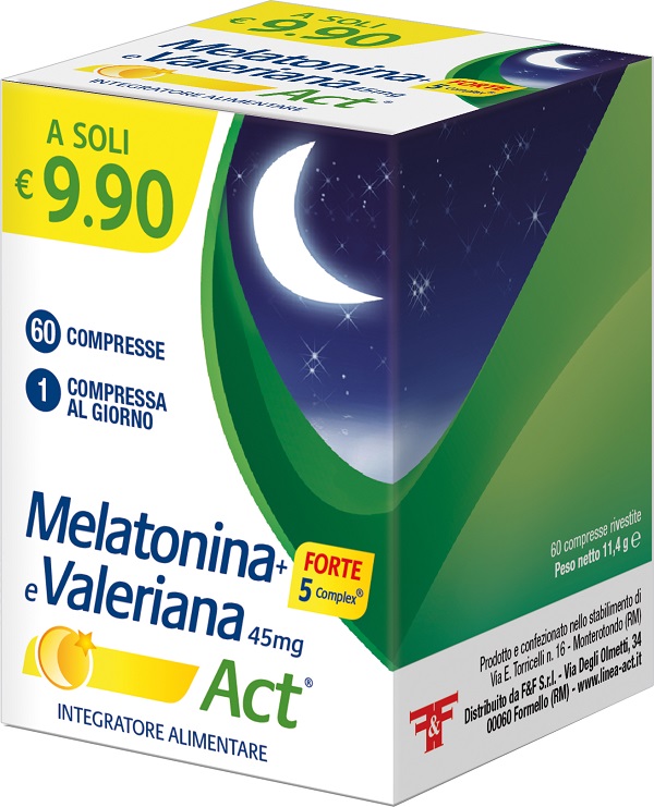 MELATONINA+FORTE 5 COMPLEX E VALERIANA ACT 60 COMPRESSE - Apotecalab srl