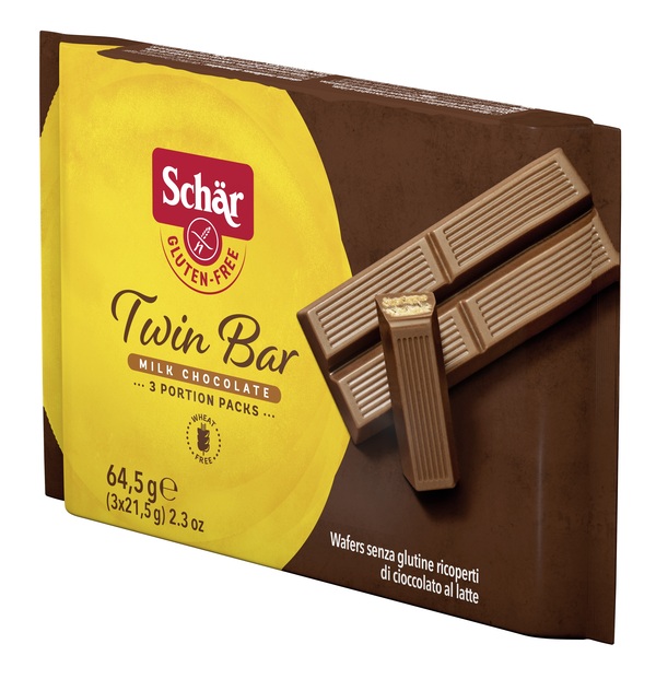 SCHAR TWIN BAR WAFERS RICOPERTI DI CIOCCOLATO AL LATTE 3 PEZZI DA 21,5 G - Apotecalab srl