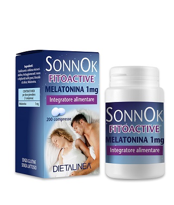 SONNOK FITOACTIVE MELATONINA 1MG 200 COMPRESSE DIETALINEA - Apotecalab srl