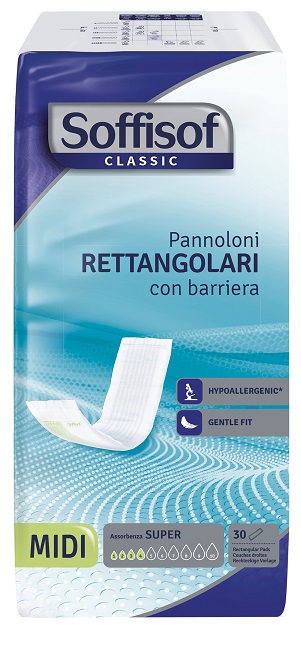 SOFFISOF CLASSIC PANNOLONE RETTENGOLARE CON BARRIERA 30 PEZZI - Apotecalab srl