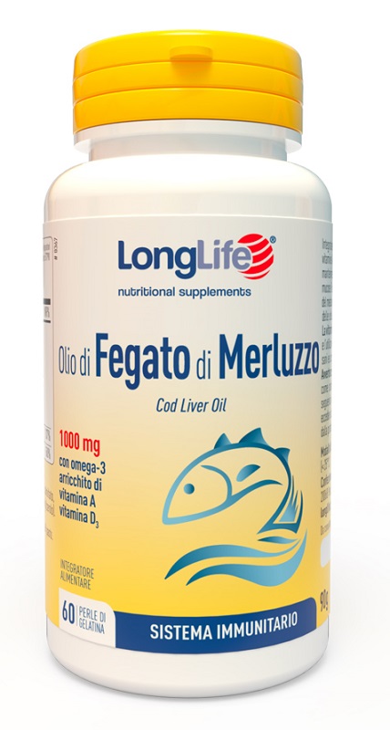 LONGLIFE OLIO FEGATO MERLUZZO 1000 MG 60 PERLE IN GELATINA - Apotecalab srl