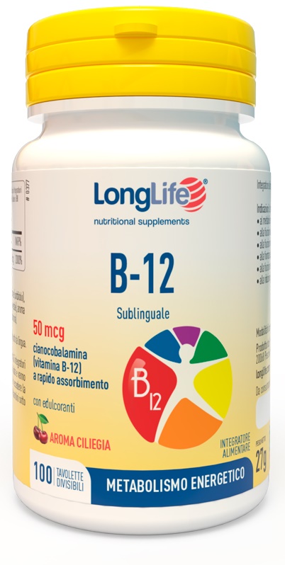 LONGLIFE B12 50MCG SUBLINGUALE 100 TAVOLETTE - Apotecalab srl