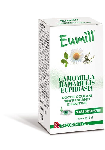 EUMILL CAMOMILLA HAMAMELIS EUPHRASIA GOCCE OCULARI RINFRESCANTI E LENITIVE ANCHE CON LENTI A CONTATTO INDOSSATE SENZA CONSERVANTI 10 ML - Apotecalab srl