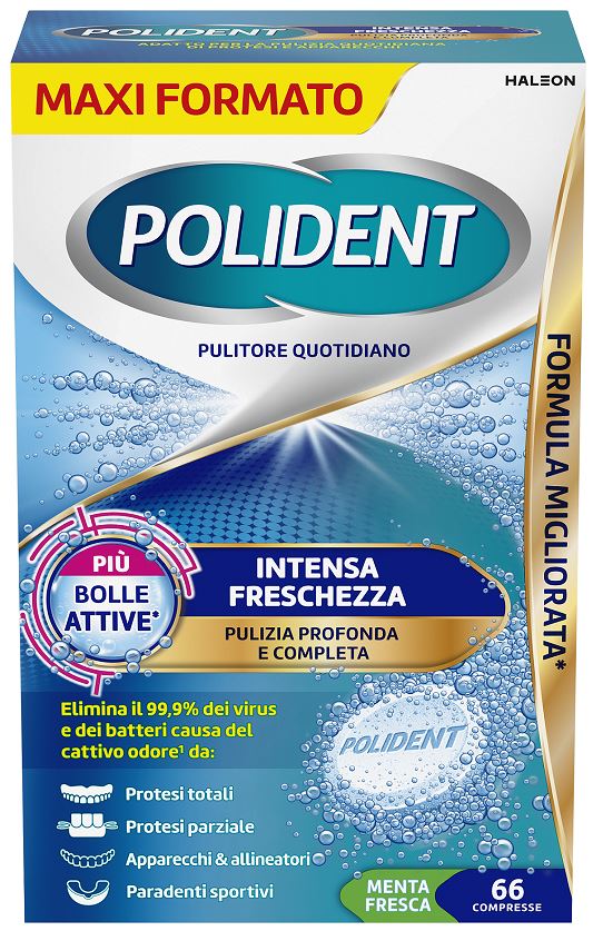 POLIDENT INTENSA FRESCHEZZA PULITORE QUOTIDIANO 66 COMPRESSE - Apotecalab srl