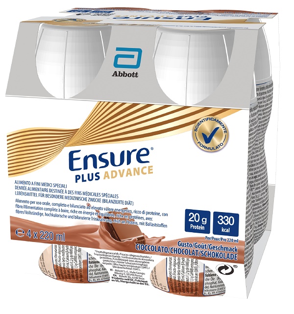 ENSURE PLUS ADVANCE CIOCCOLATO 4 BOTTIGLIE DA 220 ML - Apotecalab srl