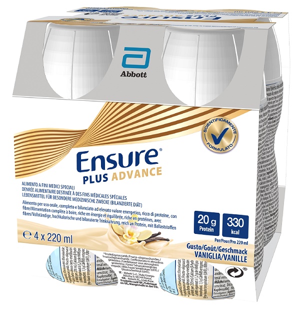 ENSURE PLUS ADVANCE VANIGLIA 4 BOTTIGLIE DA 220 ML - Apotecalab srl