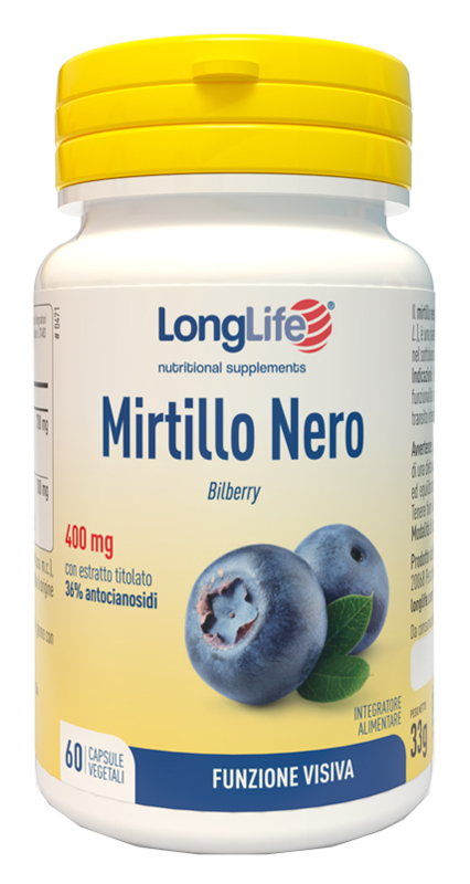 LONGLIFE MIRTILLO NERO 60 CAPSULE VEGETALI - Apotecalab srl