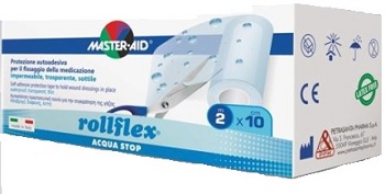 CEROTTO IMPERMEABILE PER FISSAGGIO MEDICAZIONI MASTER-AID ROLLFLEX A-STOP M 10X10 CM - Apotecalab srl