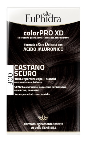 EUPHIDRA COLORPRO XD 300 CASTANO SCURO GEL COLORANTE CAPELLI IN FLACONE + ATTIVANTE + BALSAMO + GUANTI - Apotecalab srl