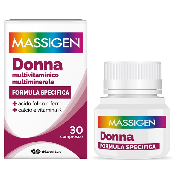 MASSIGEN DONNA MULTIVITAMINICO E MULTIMINERALE 30 COMPRESSE RIVESTITE - Apotecalab srl