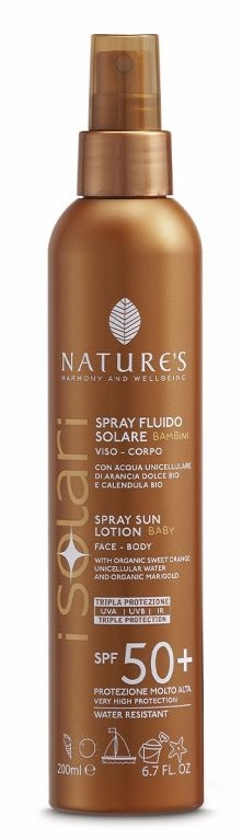 NATURE'S I SOLARI SPRAY FLUIDO BAMBINI SPF50+ 200 ML - Apotecalab srl