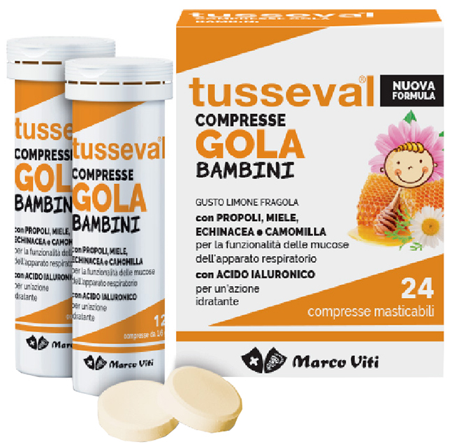 TUSSEVAL GOLA BAMBINI 24 COMPRESSE - Apotecalab srl