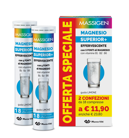 MASSIGEN MAGNESIO SUPERIOR 18+18 COMPRESSE EFFERVESCENTI - Apotecalab srl