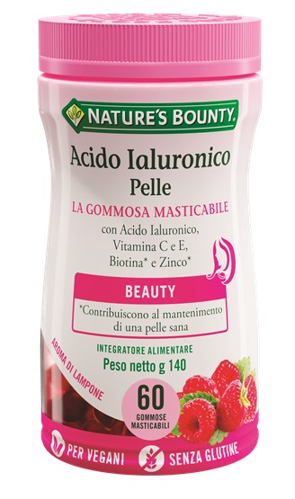 NATURE'S BOUNTY ACIDO IALURONICO PELLE 60 GOMMOSE MASTICABILI - Apotecalab srl