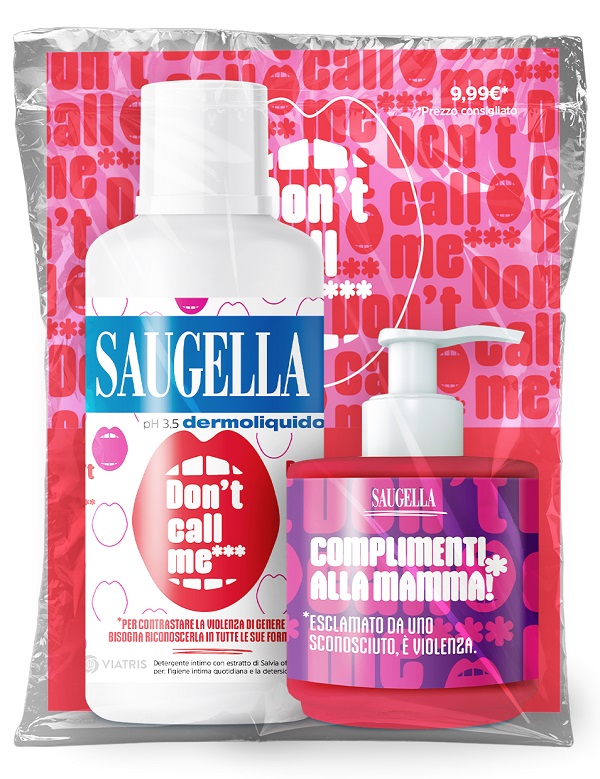 SAUGELLA BUNDLE DERMOLIQUIDO DON'T CALL ME 1 SAUGELLA DERMOLIQUIDO 500 ML CON ETICHETTA EDIZIONE LIMITATA + 1 MINISIZE SAMPLE CON PUMP 150 ML - Apotecalab srl