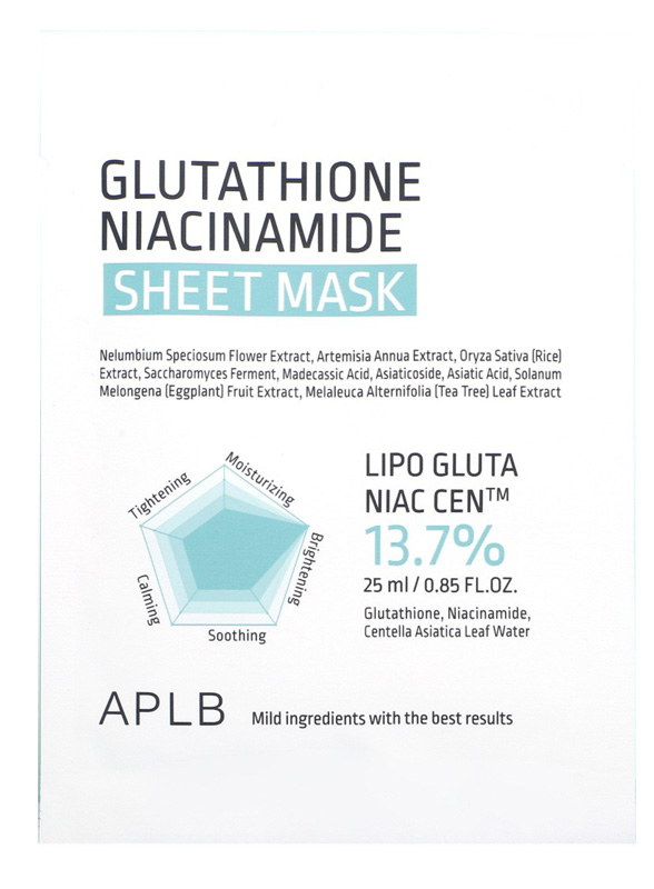 APLB GLUTATIONE NIACINAMIDE SHEET MASK 25ML - Apotecalab srl
