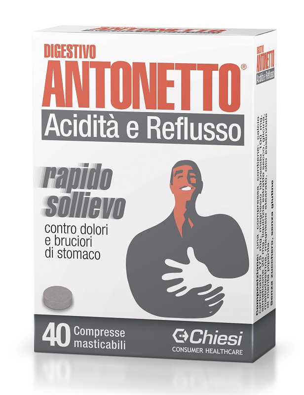 DIGESTIVO ANTONETTO ACIDITA' E REFLUSSO 40 COMPRESSE MASTICABILI - Apotecalab srl