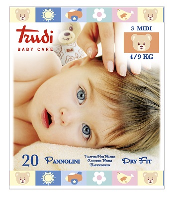 TRUDI BABY CARE PANNOLINI DRY FIT MIDI 4/9 KG 20 PEZZI - Apotecalab srl