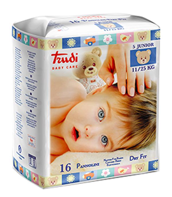 TRUDI BABY CARE PANNOLINO DRY FIT JUNIOR 11/25 KG 16 PEZZI - Apotecalab srl