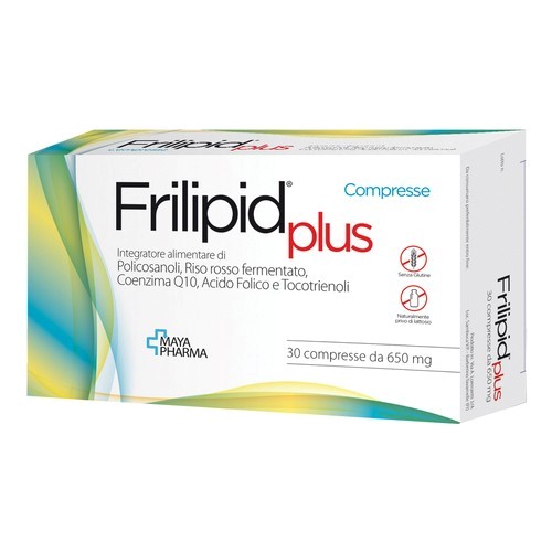 FRILIPID PLUS 30 COMPRESSE DA 650 MG SENZA GLUTINE NATURALMENTE PRIVO DI LATTOSIO - Apotecalab srl
