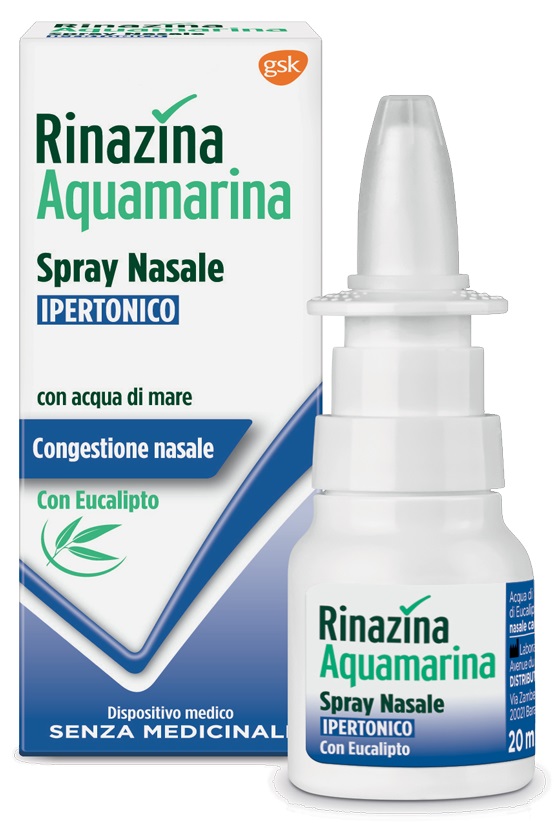 RINAZINA AQUAMARINA SPRAY NASALE IPERTONICO CON EUCALIPTO 20 ML - Apotecalab srl