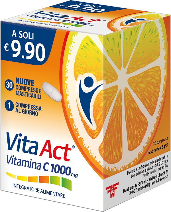 VITA ACT VITAMINA C 1000MG 30 COMPRESSE MASTICABILI - Apotecalab srl
