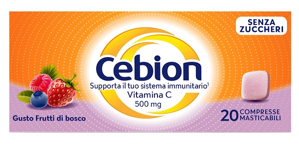 CEBION MASTICABILE SENZA ZUCCHERO VITAMINA C 500 MG 20 COMPRESSE - Apotecalab srl