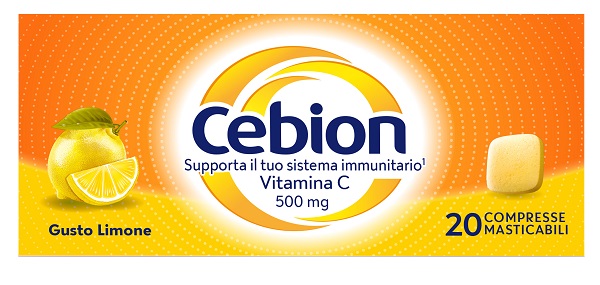 CEBION MASTICABILE LIMONE VITAMINA C 500 MG 20 COMPRESSE - Apotecalab srl