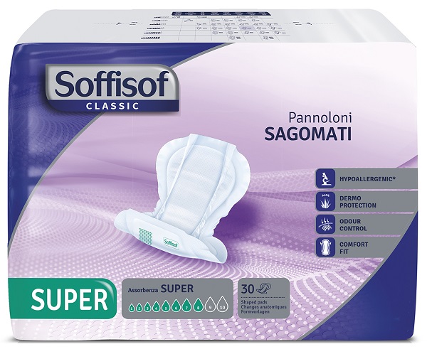 PANNOLONE SOFFISOF CLASSIC SAGOMATO SUPER 30 PEZZI - Apotecalab srl