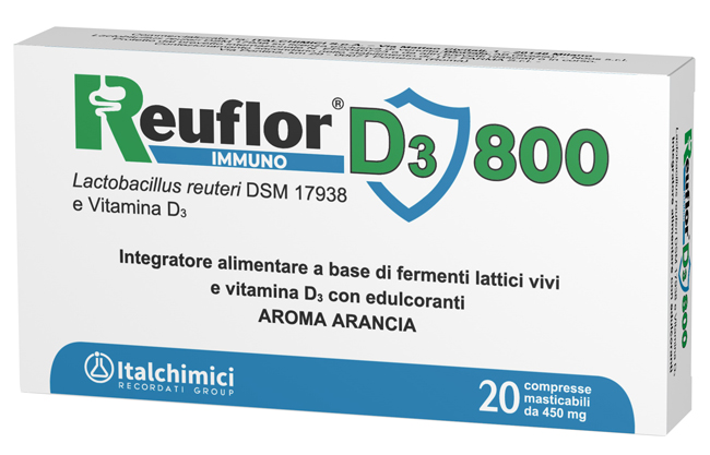 REUFLOR D3 800 20 COMPRESSE MASTICABILI AROMA ARANCIA - Apotecalab srl