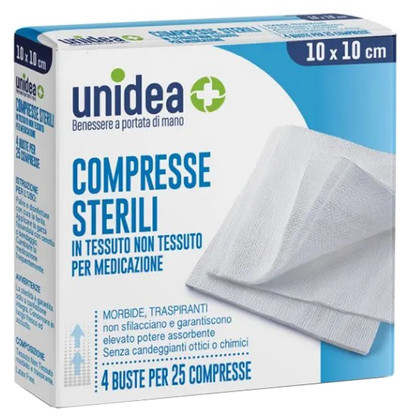 GARZA COMPRESSA IN TESSUTO NON TESSUTO 10 X 10 CM 100 PEZZI - Apotecalab srl