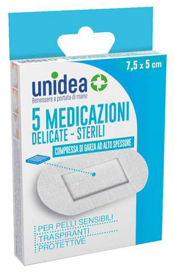 MEDICAZIONE STERILE UNIDEA TESSUTO NON TESSUTO 7,5X5 CM 5 PEZZI - Apotecalab srl