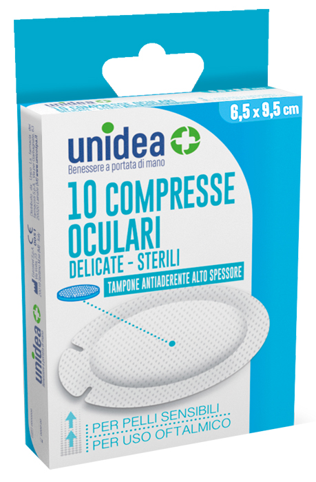 COMPRESSA GARZA OCULARE UNIDEA 9,5X6,5 CM 10 PEZZI - Apotecalab srl