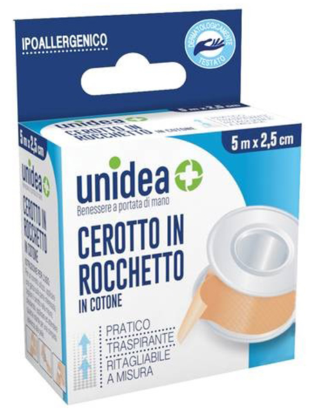 CEROTTO IN ROCCHETTO UNIDEA IN TELA M 5X2,5 CM - Apotecalab srl
