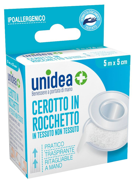 CEROTTO IN ROCCHETTO UNIDEA TESSUTO NON TESSUTO M 5X5 CM 1 PEZZO - Apotecalab srl