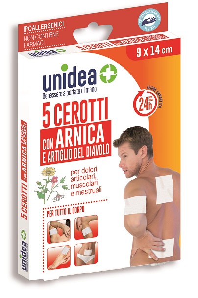 CEROTTO ANTIREUMATICO ALL'ARNICA UNIDEA 9X14 CM 5 PEZZI - Apotecalab srl